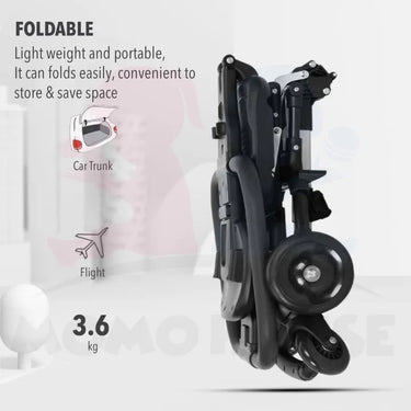 Premium Foldable Baby Stroller With Sunshade - Black